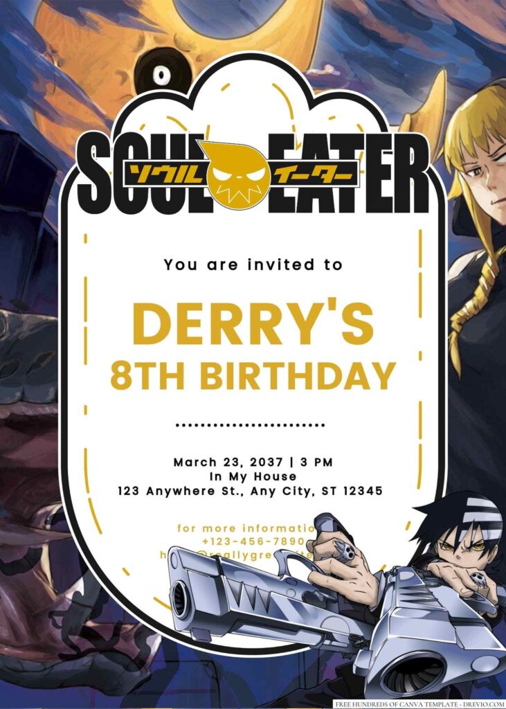 Soul Eater Birthday Invitation