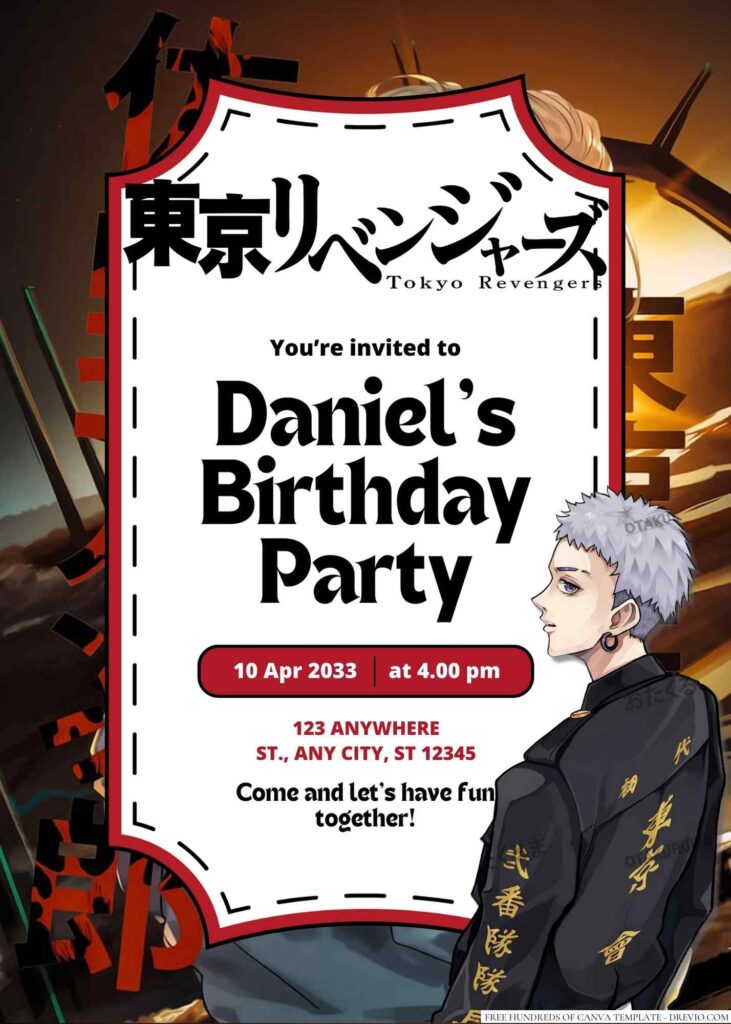 Tokyo Revengers Birthday Invitation