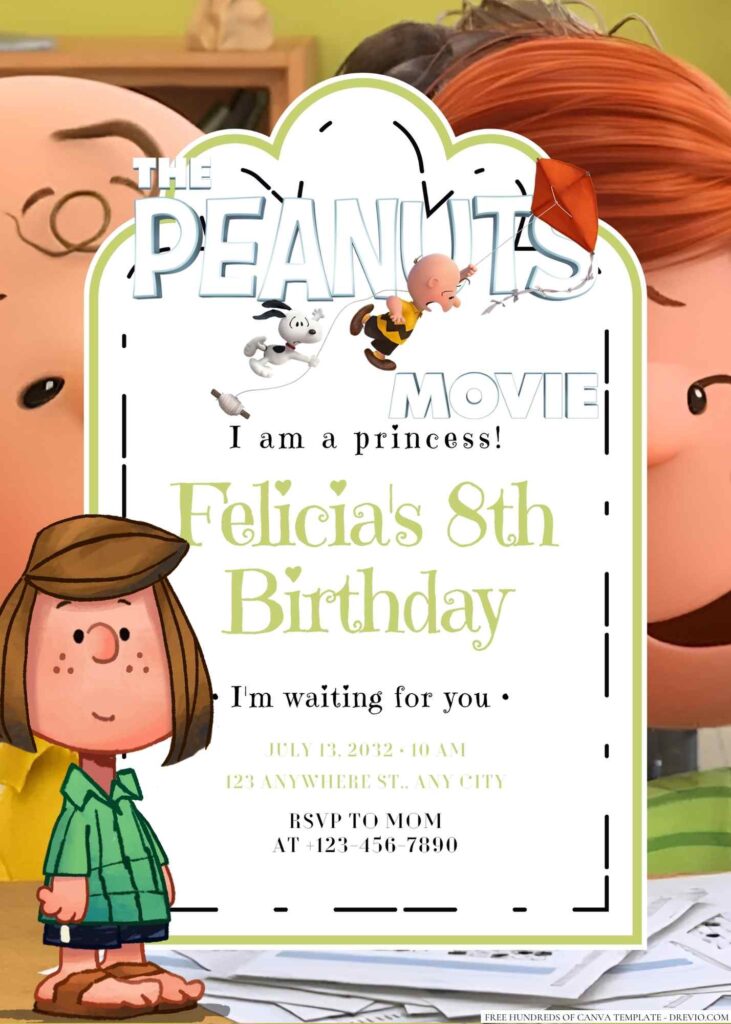 Peppermint Patty Birthday Invitation