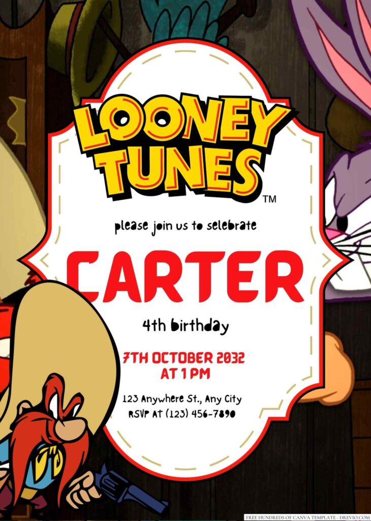 Yosemite Sam Birthday Invitation