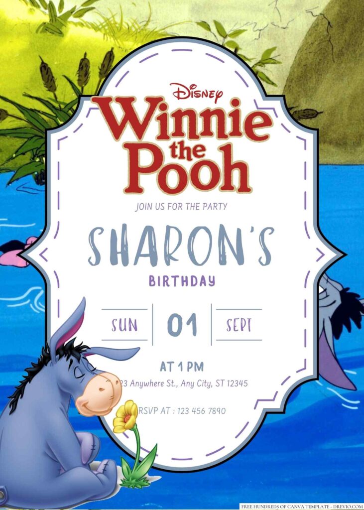 Eeyore Birthday Invitation