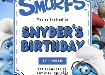 The Smurfs Birthday invitation