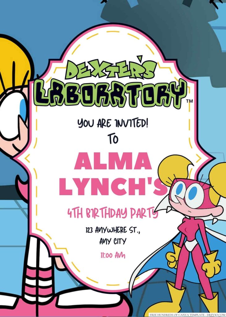 Dee Dee (Dexter's Laboratory) Birthday Invitation