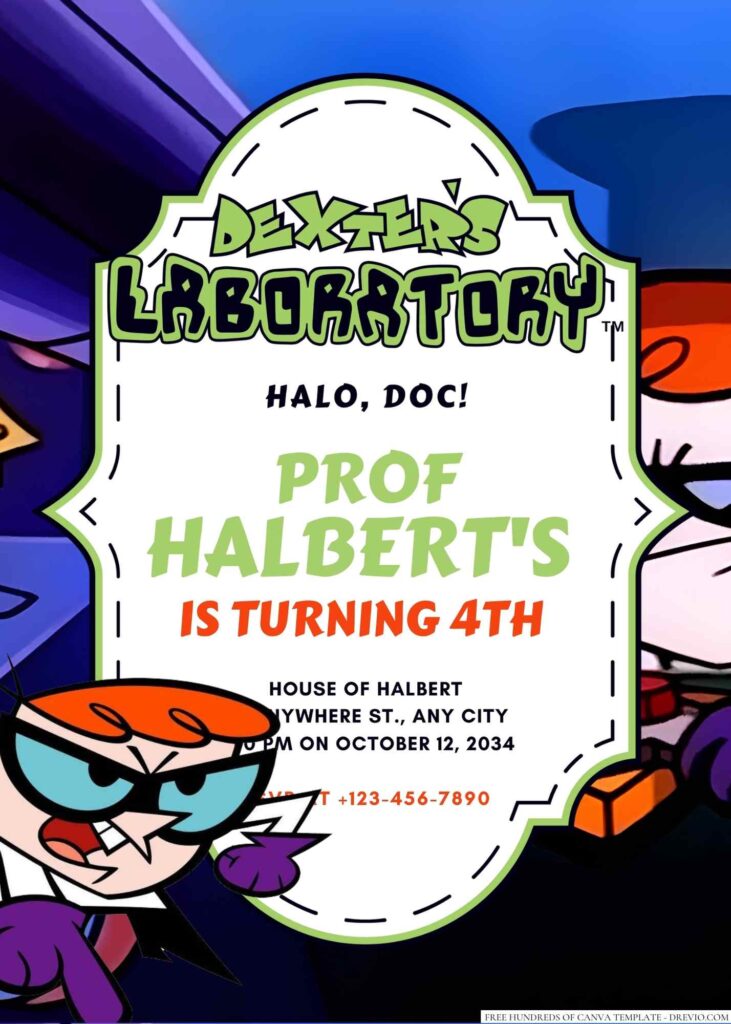 Dexter (Dexter's Laboratory) Birthday Invitation