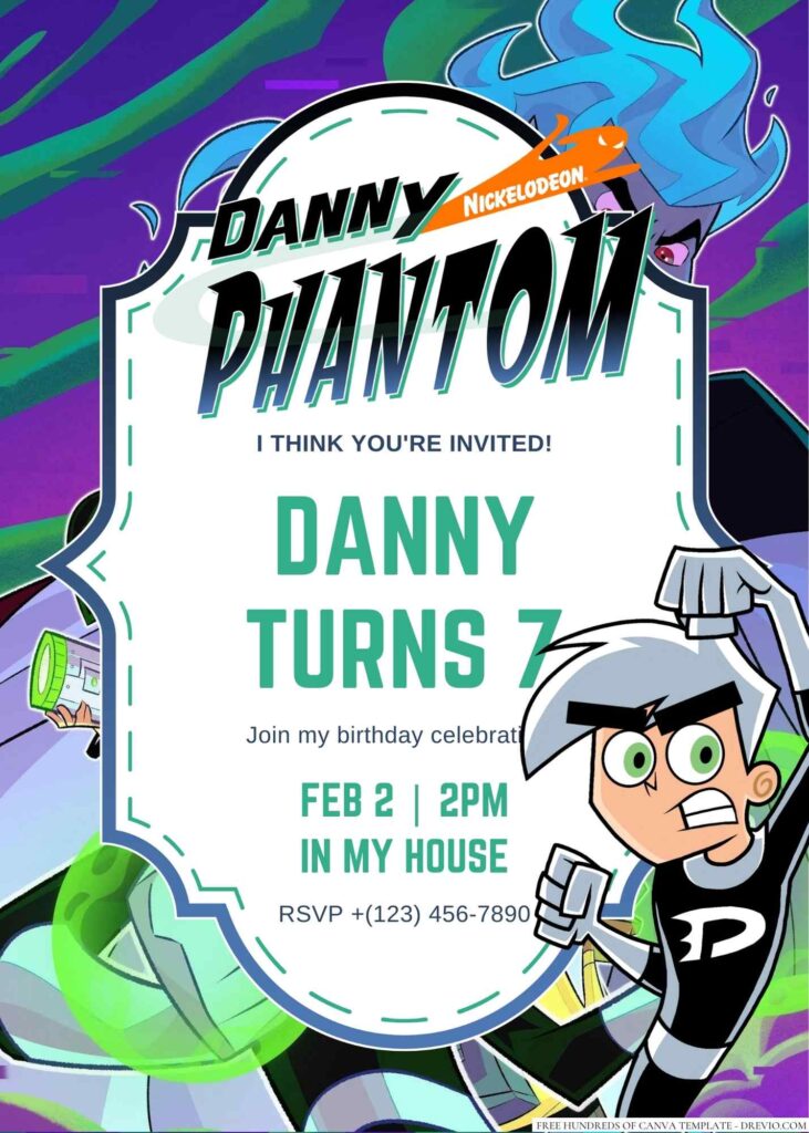 Danny Phantom Birthday Invitation