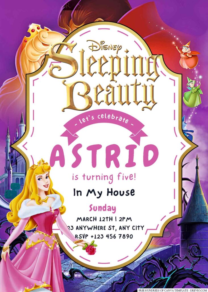 Sleeping Beauty Birthday Invitation