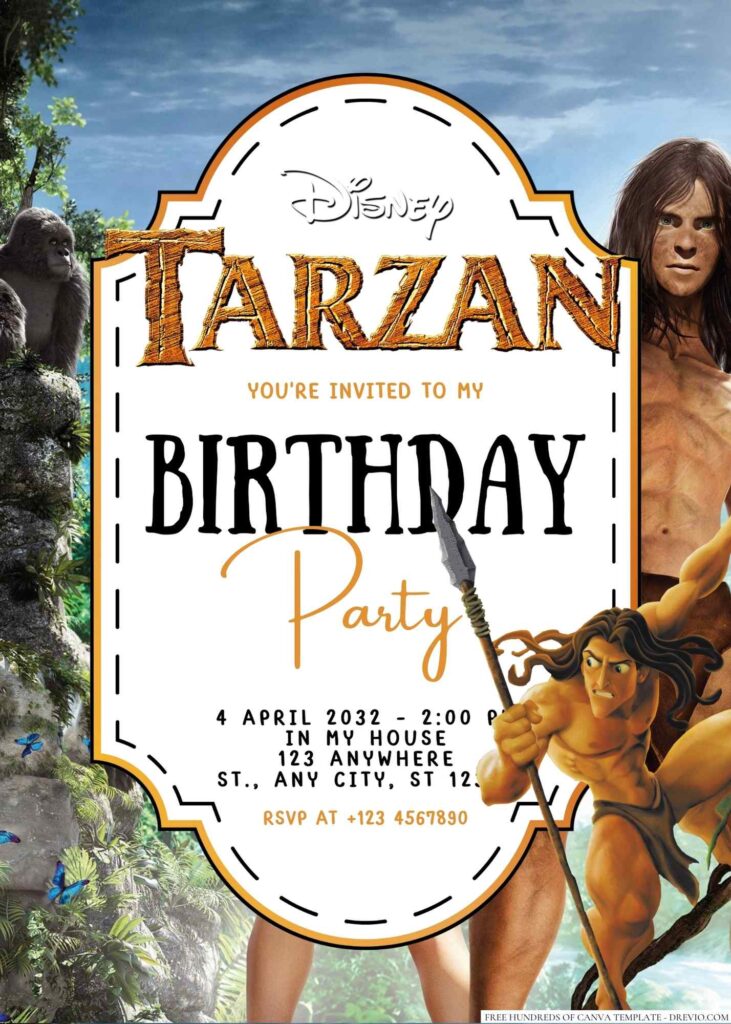 Tarzan Birthday Invitation 