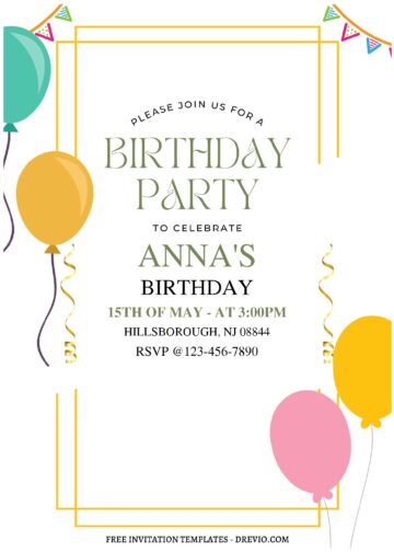 (Free Editable PDF) Lovely Kids Birthday Party Invitation Templates ...