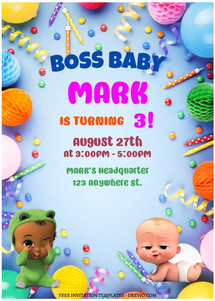 Invitation Template of (Free Editable PDF) Get Ready To Party Like Boss Baby Birthday Invitation Templates 2