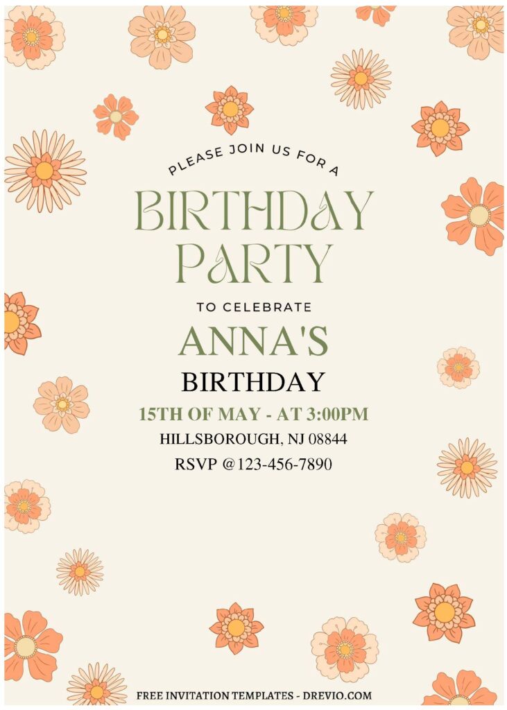 Invitation Template of (Free Editable PDF) Daisy And Sunflower Birthday Invitation Templates 1