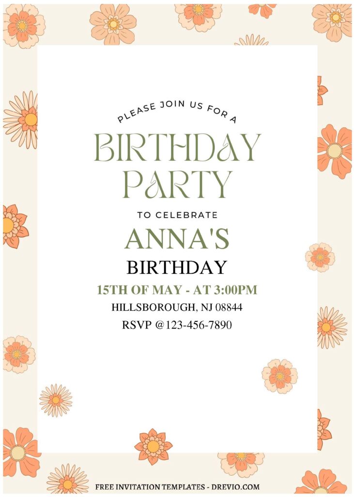 Invitation Template of (Free Editable PDF) Daisy And Sunflower Birthday Invitation Templates 3