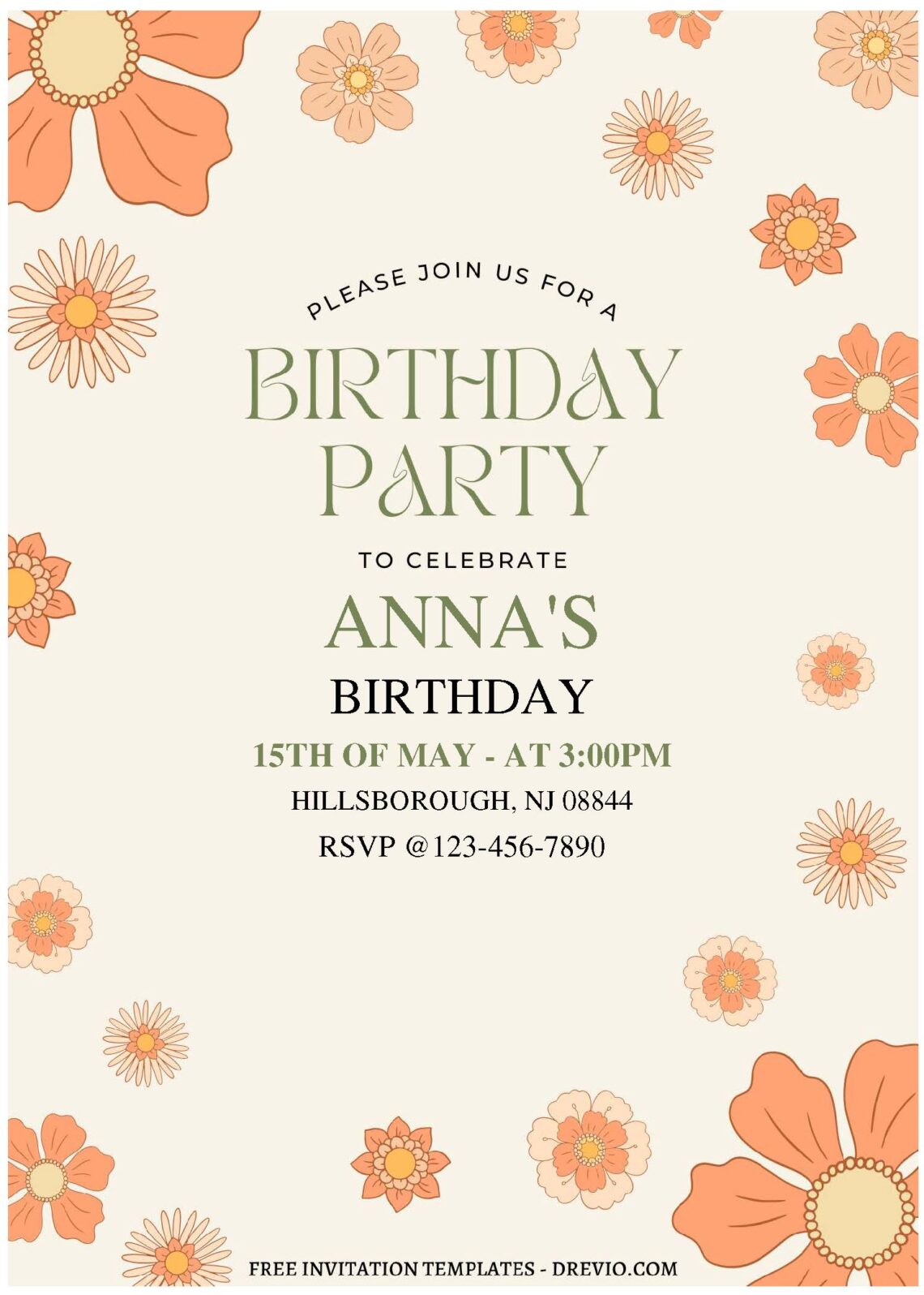 (Free Editable PDF) Daisy And Sunflower Birthday Invitation Templates ...