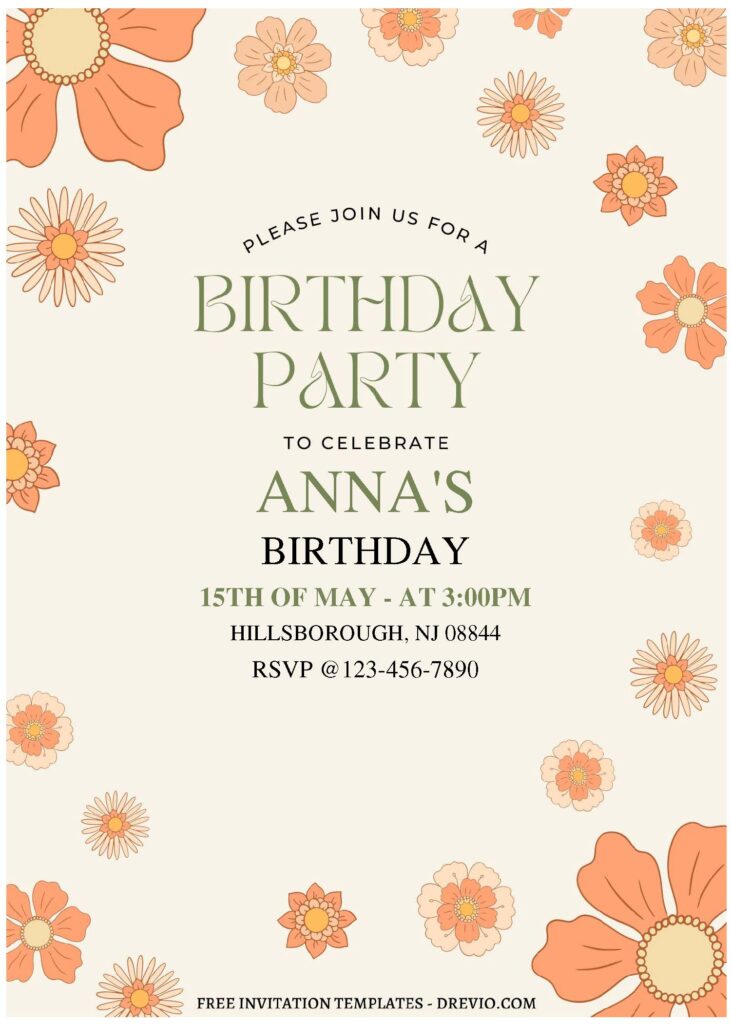 Invitation Template of (Free Editable PDF) Daisy And Sunflower Birthday Invitation Templates 2