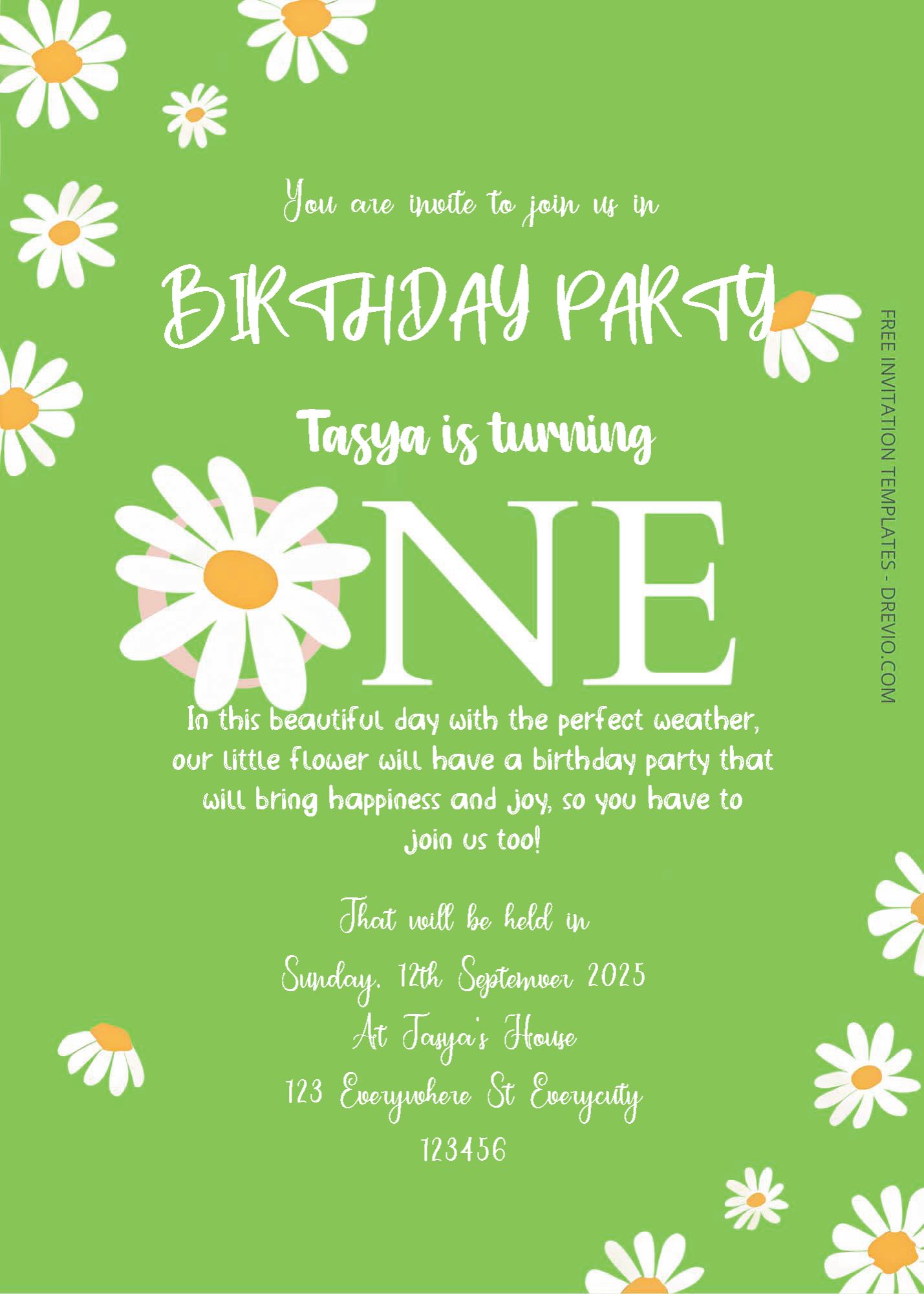 ( Free Editable PDF ) Blossoming Birthday Invitation Templates One