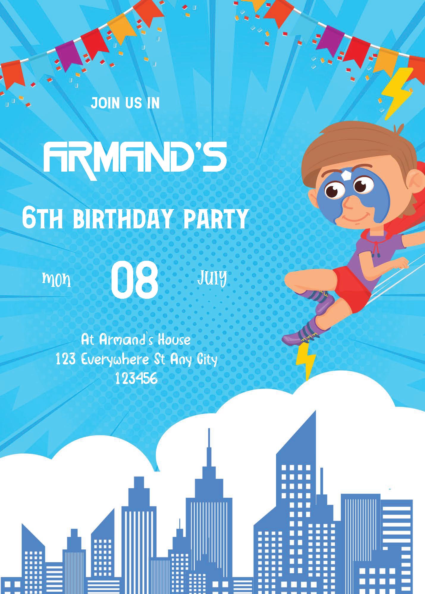 ( Free Editable PDF ) Fly High Birthday Invitation Templates Two
