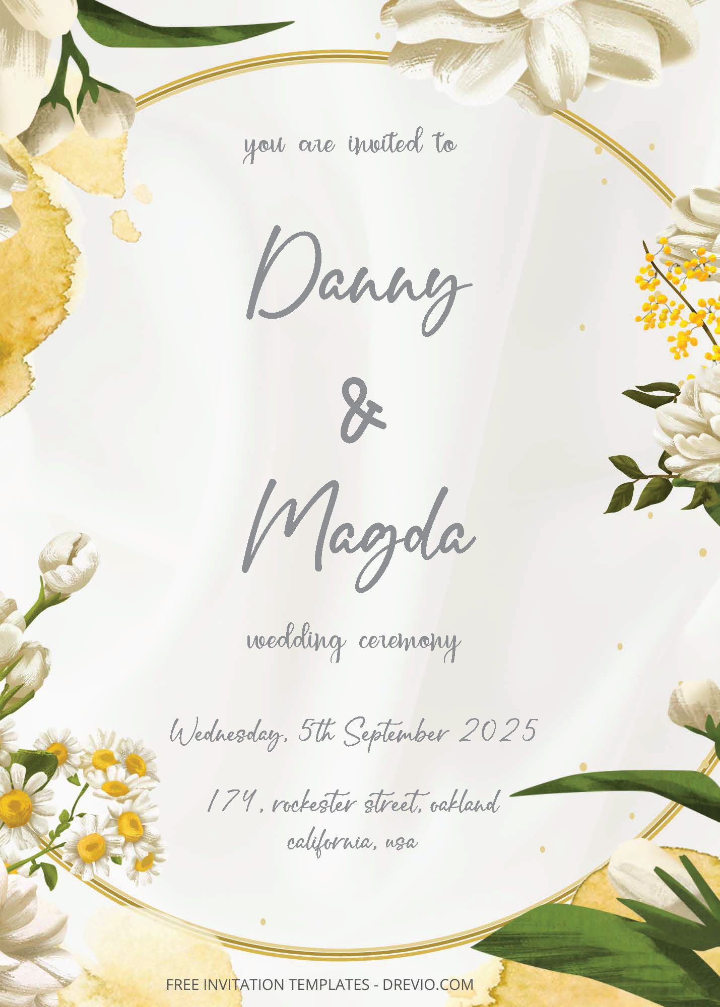 ( Free Editable PDF ) Sweet Summer Wedding Invitation Templates One