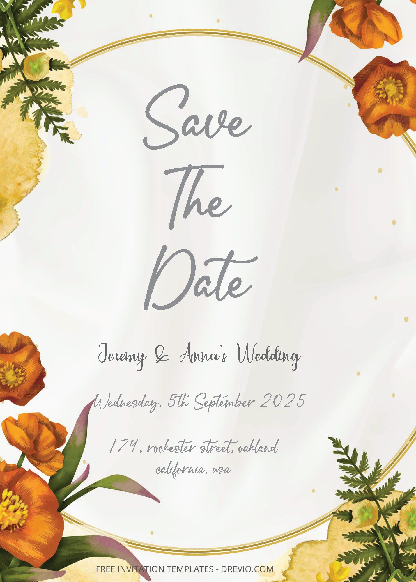 ( Free Editable PDF ) Sweet Summer Wedding Invitation Templates Three