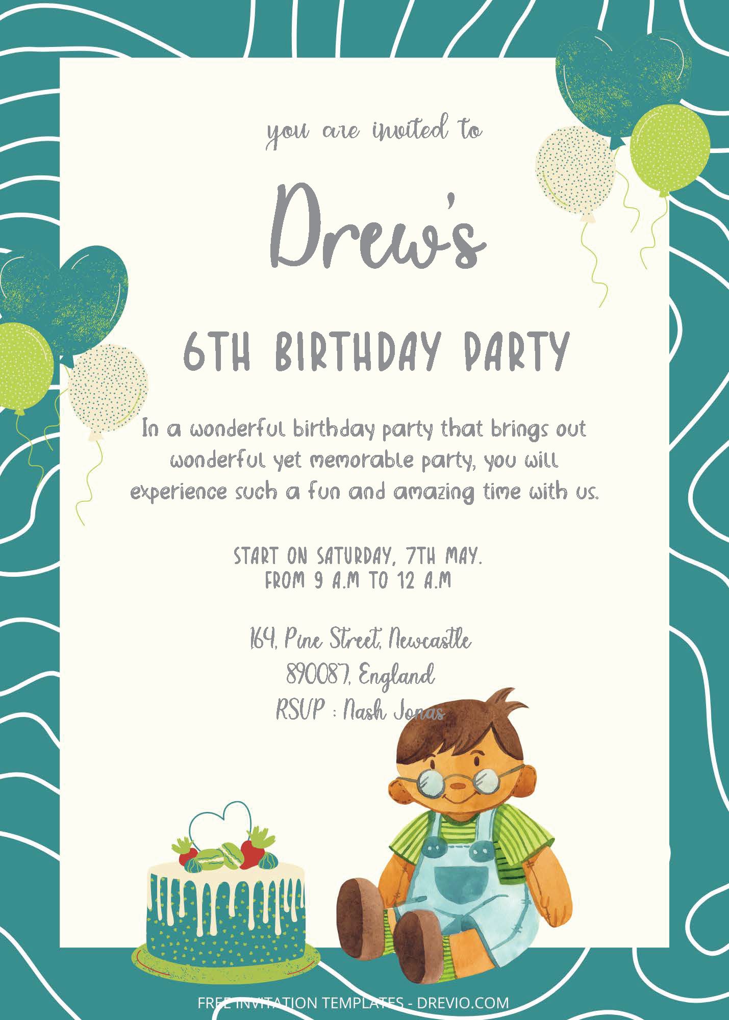 ( Free Editable PDF ) Toy Party Birthday Invitation Templates Three