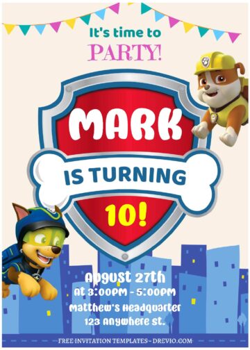 (Free Editable PDF) PAW Patrol In Action Birthday Invitation Templates ...