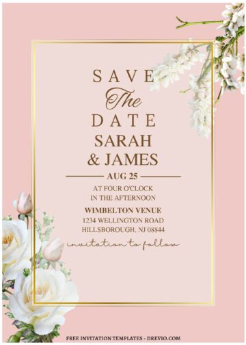 (Free Editable PDF) Charming Pastel Sakura Wedding Invitation Templates ...