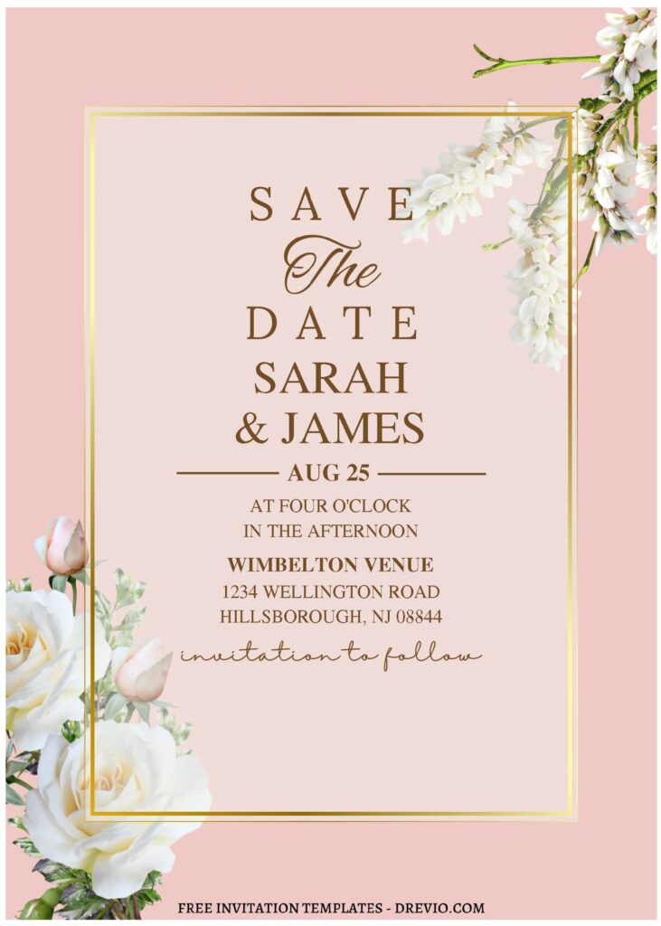 (Free Editable PDF) Charming Pastel Sakura Wedding Invitation Templates C