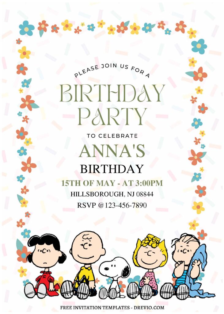 Invitation Template of (Free Editable PDF) Snoopy And Lucy Birthday Invitation Templates 1