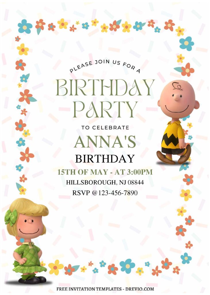 Invitation Template of (Free Editable PDF) Snoopy And Lucy Birthday Invitation Templates 3