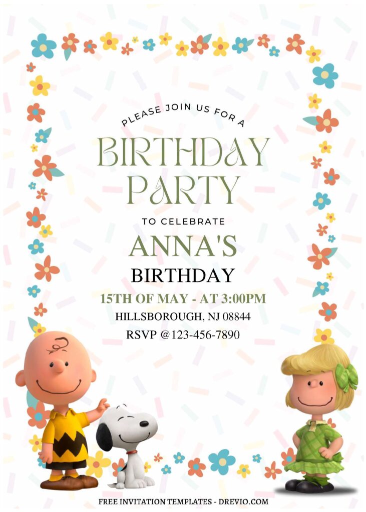 Invitation Template of (Free Editable PDF) Snoopy And Lucy Birthday Invitation Templates 2