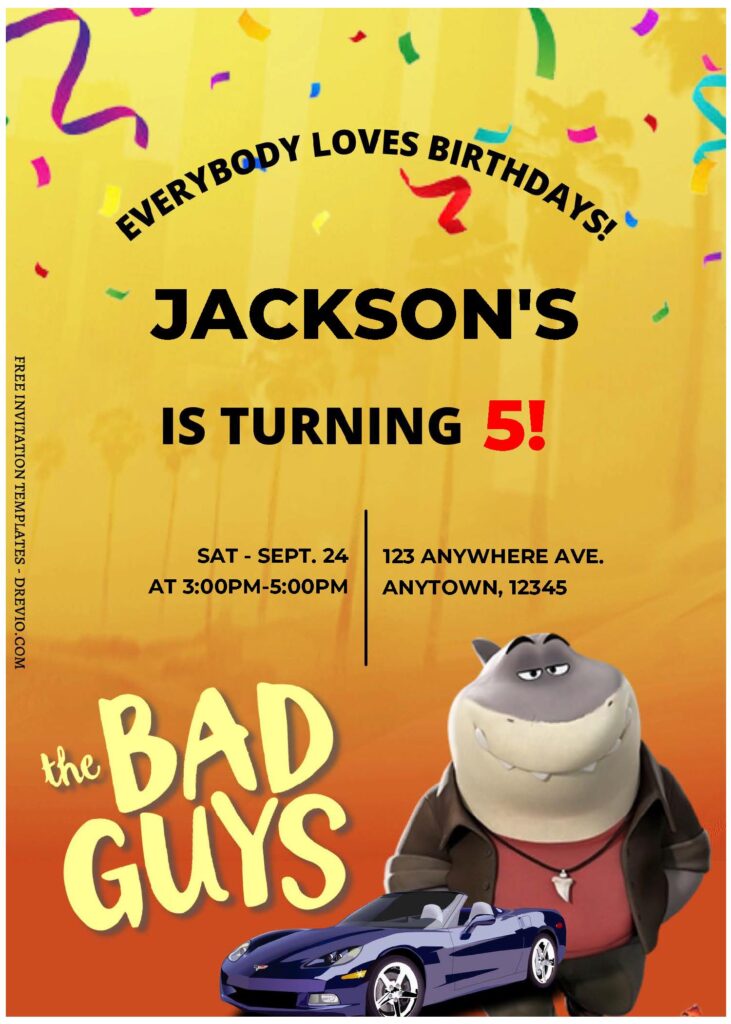 Invitation Template of (Free Editable PDF) The Bad Guys Birthday Invitation Templates 2