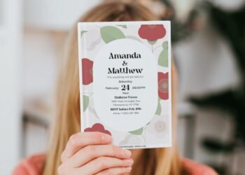 (Free Editable PDF) Aesthetic Camellia Floral Wedding Invitation Templates