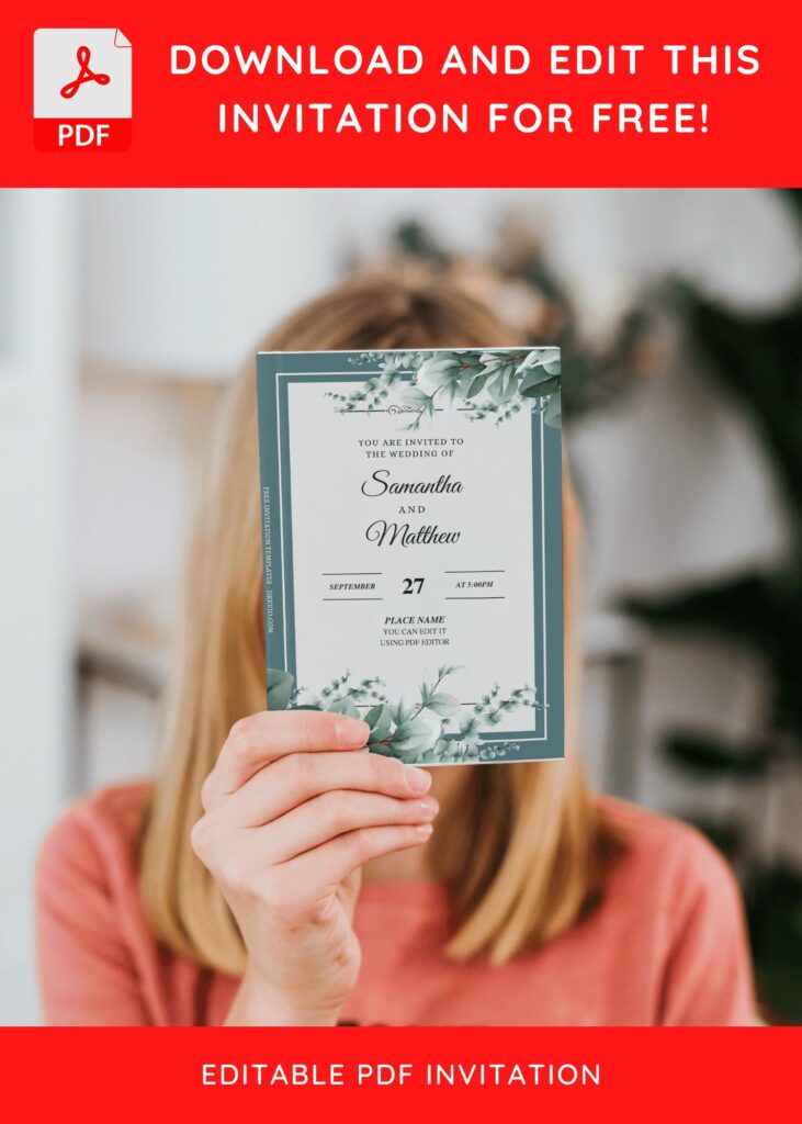 Invitation Template of (Free Editable PDF) Magnificent Boho Eucalyptus Wedding Invitation Templates 5