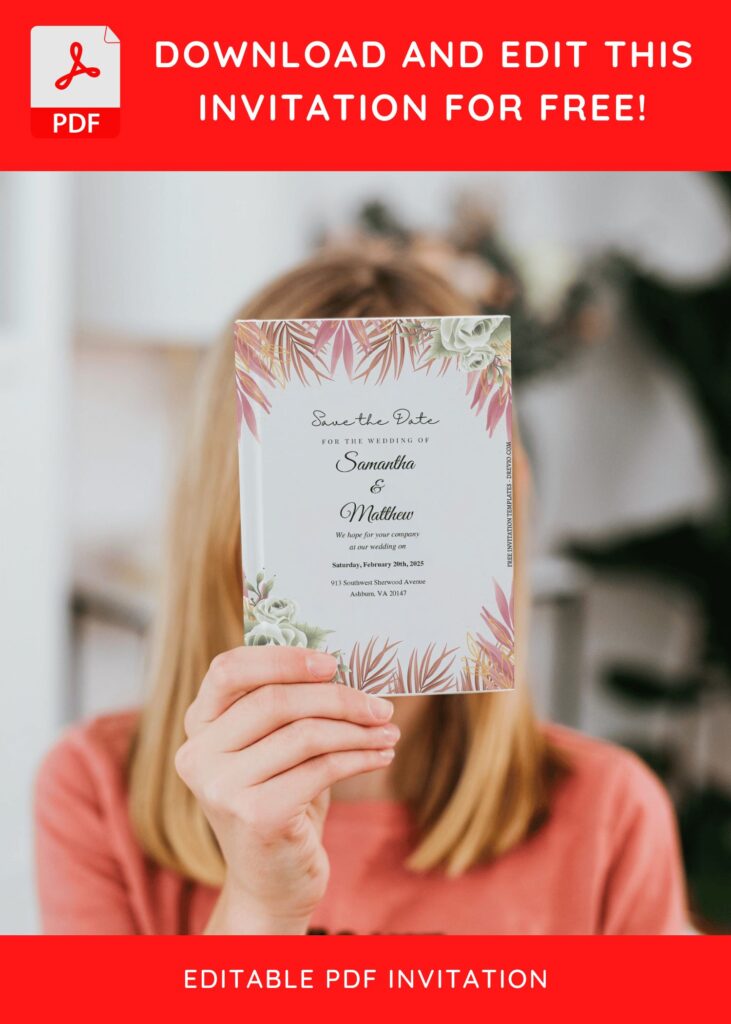 Invitation Template of (Free Editable PDF) Timeless Garden Affair Wedding Invitation Templates 10