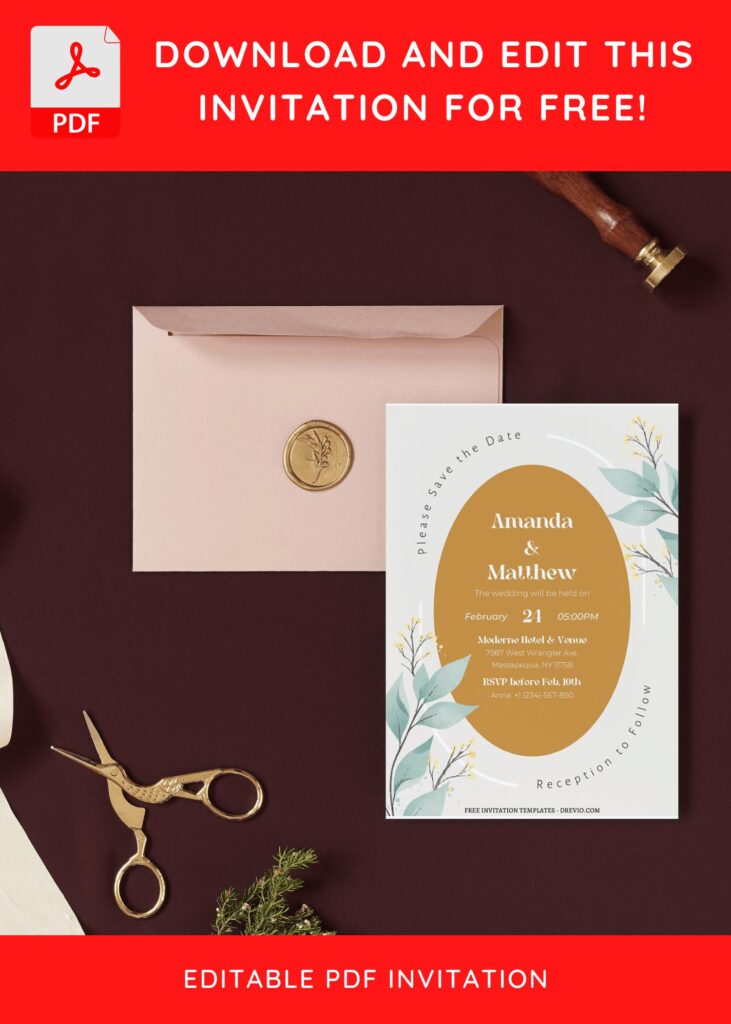 (Free Editable PDF) Springtime Serenade Wedding Invitation Templates I