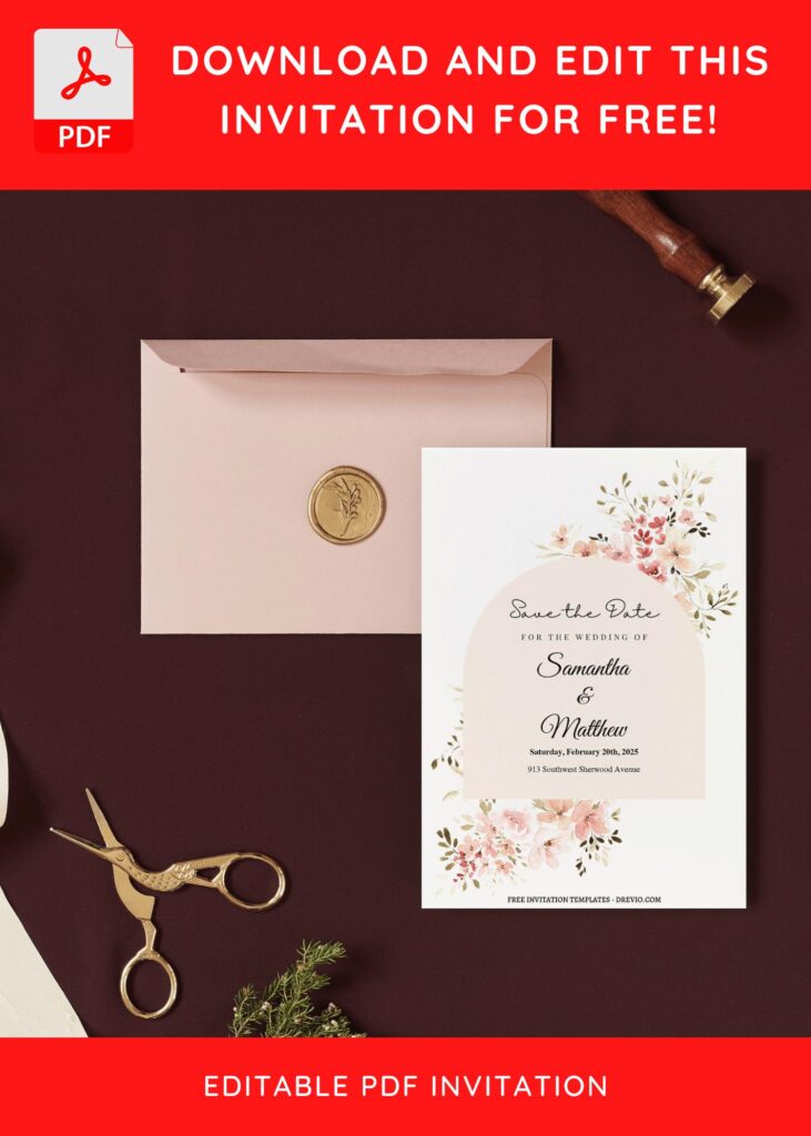 Invitation Template of (Free Editable PDF) Enchanted Botanical Bliss Wedding Invitation Templates 9