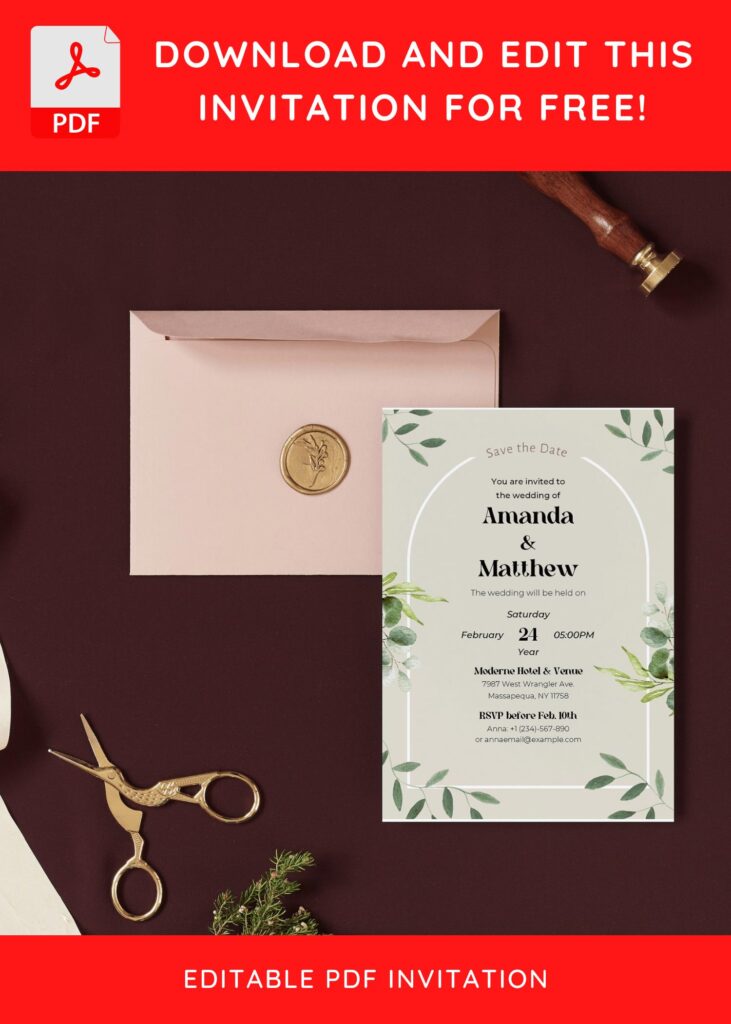 Invitation Template of (Free Editable PDF) Enchanted Vines Wedding Invitation Templates 9