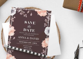(Free Editable PDF) Anemone Blossom Wedding Invitation Templates