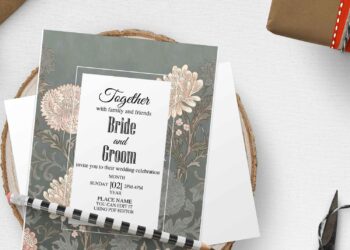 (Free Editable PDF) Whimsical Floral Garden Wedding Invitation Templates