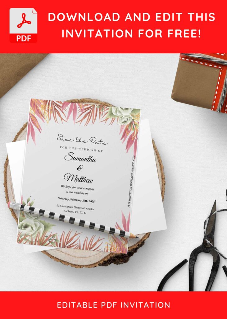 Invitation Template of (Free Editable PDF) Timeless Garden Affair Wedding Invitation Templates 8