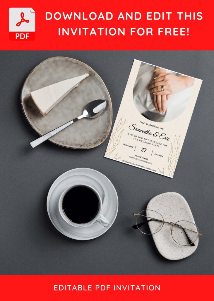 (Free Editable PDF) Minimalist Greenery Wedding Invitation Templates G