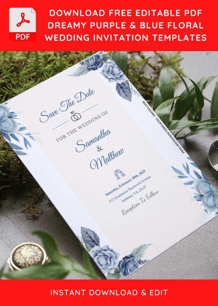 Save The Date Floral Invitation