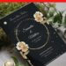 (Free Editable PDF) Glitter Gold Frame & Floral Wedding Invitation Templates