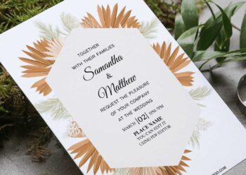 (Free Editable PDF) Exotic Boho Summer Wedding Invitation Templates