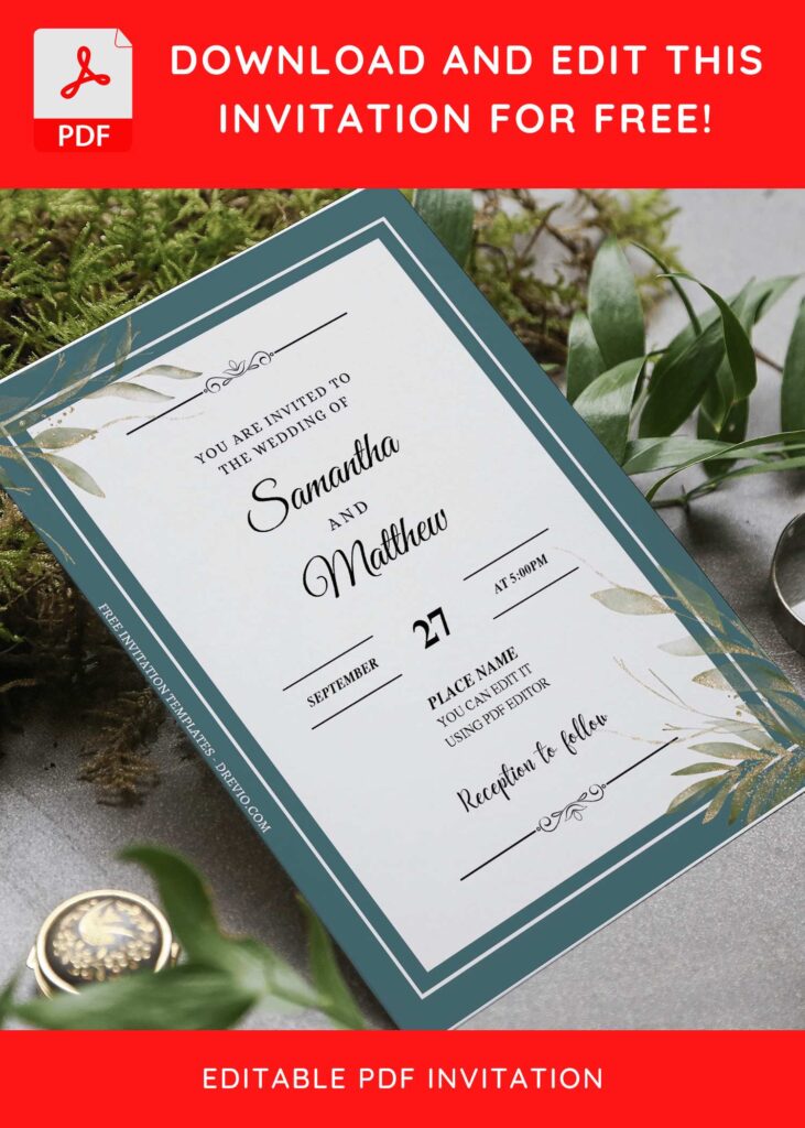 Invitation Template of (Free Editable PDF) Magnificent Boho Eucalyptus Wedding Invitation Templates 3