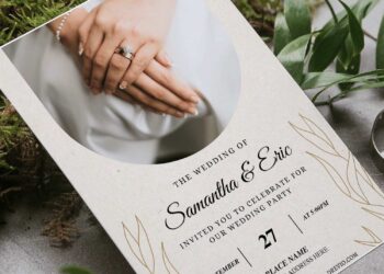 (Free Editable PDF) Minimalist Greenery Wedding Invitation Templates