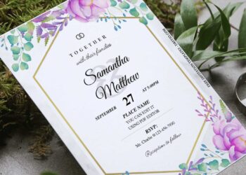 (Free Editable PDF) Blossoming Love Wedding Invitation Templates