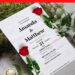 (Free Editable PDF) Deeply Romantic Rose Floral Wedding Invitation Templates J