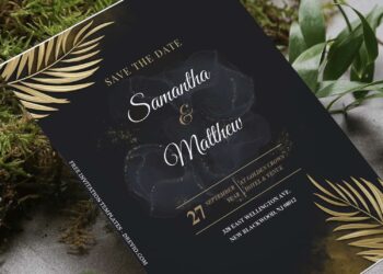 (Free Editable PDF) Floral And Greenery Elegance Wedding Invitation Templates