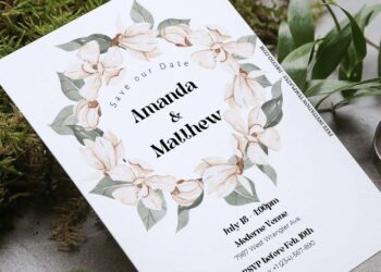 (Free Editable PDF) Whimsical Garden Romance Wedding Invitation Templates