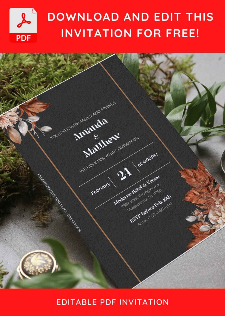 Invitation Template of (Free Editable PDF) Effortless Floral Beauty Wedding Invitation Templates 8