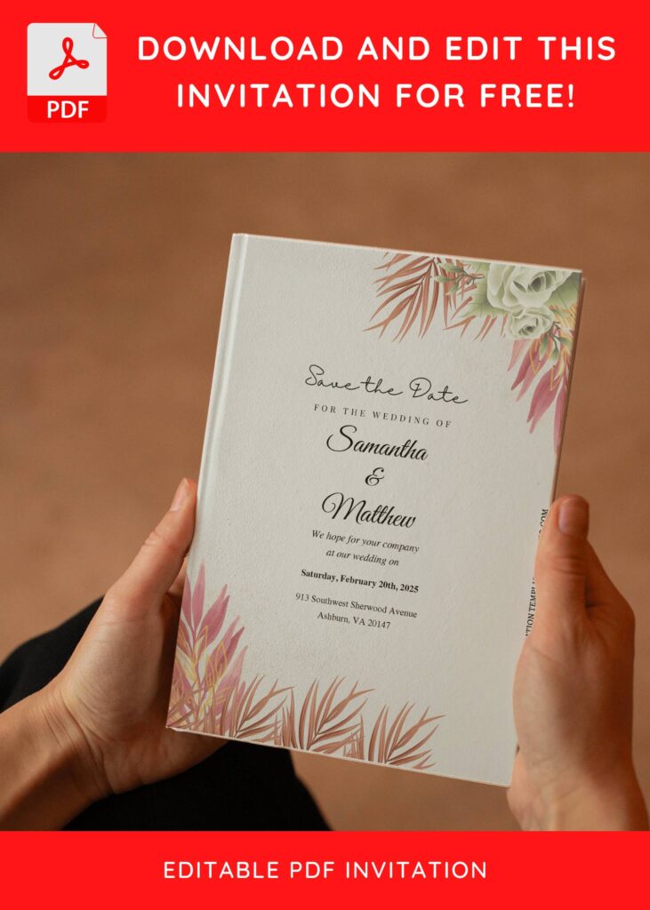 Invitation Template of (Free Editable PDF) Timeless Garden Affair Wedding Invitation Templates 5